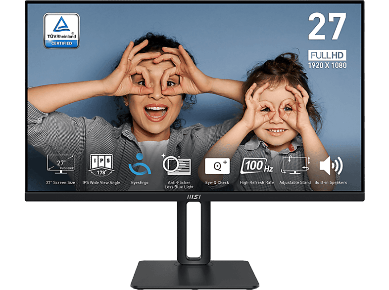 MSI Pro MP275P 27 FHD 1 ms 100 Hz Tecnología EyesErgo Ángulo de visión 178° Negro
