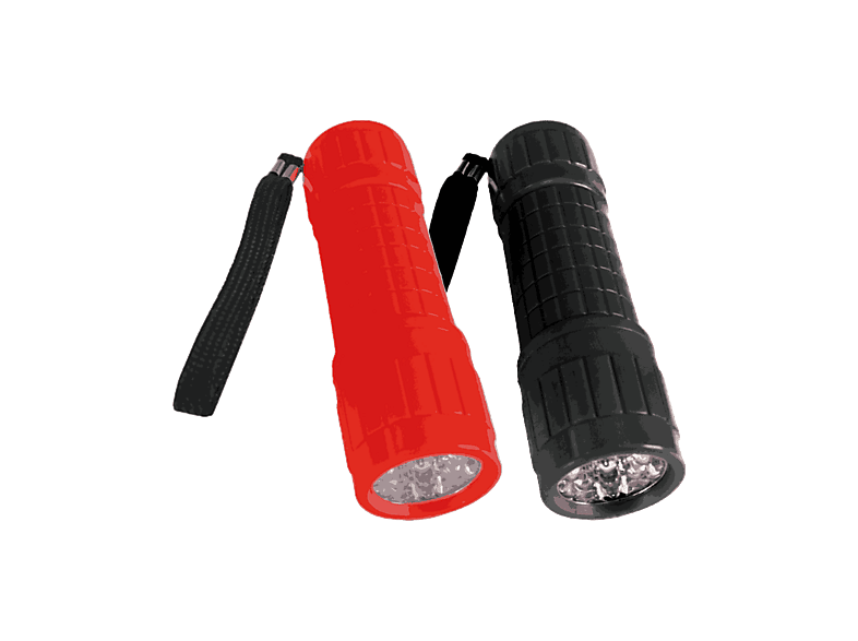 Panda TC-65RD 2 unidades 9 LEDs 60 lúmenes Alcance 5 metros Pilas AAA Rojo y Negro