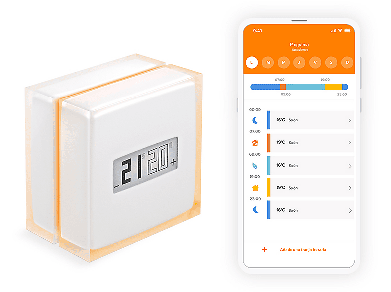 Netatmo NTH01-EN-EU Inteligente Wi-Fi Calefacción individual Ahorro/Eco/Confort Blanco
