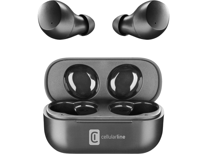Cellular Line BTWINKTWSK True Wireless De botón BT Negro + Estuche de carga