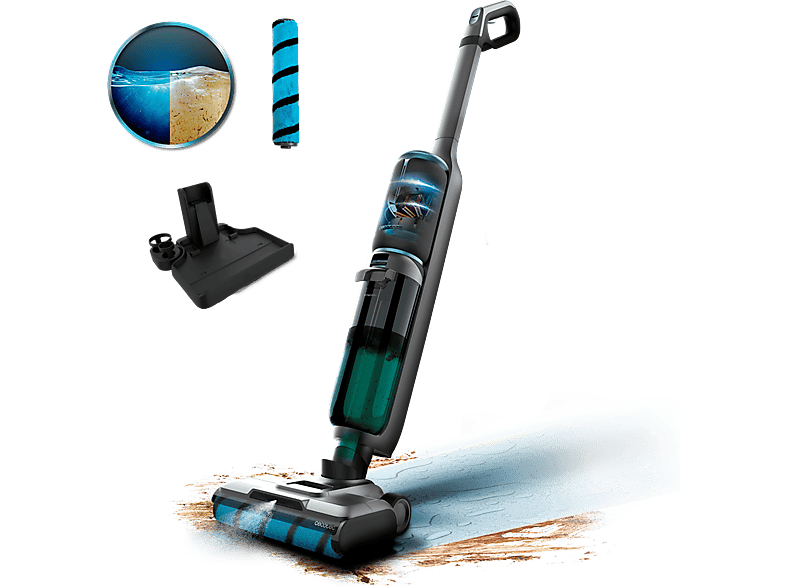 Cecotec FreeGo Wash&Vacuum Spray Aspira y friega 250 W 700 ml 35 min Spray integrado Incluye base de autolimpieza Negro