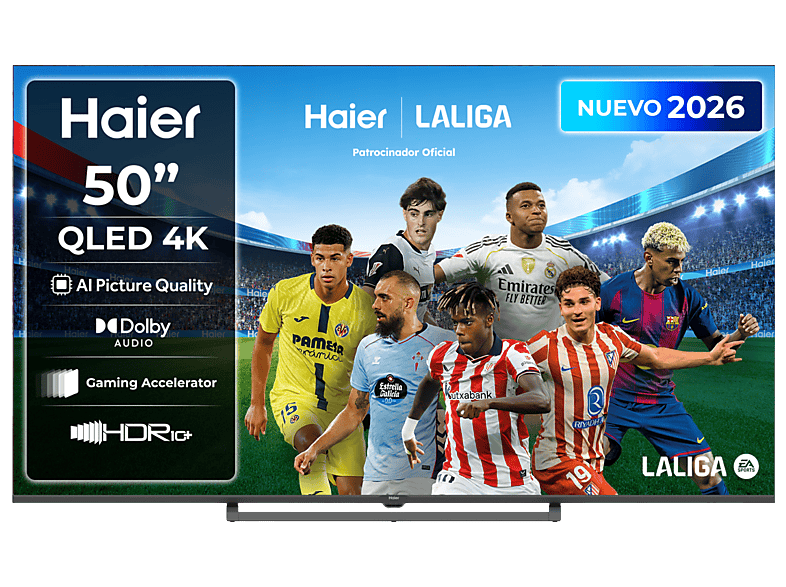 Haier S80G Series H50S80GUX QLED 4K HDR10 Google TV AI Picture Quality Gaming 120Hz Negro