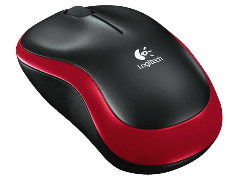 Logitech M185 nano receptor 2,4GHz color rojo y negro