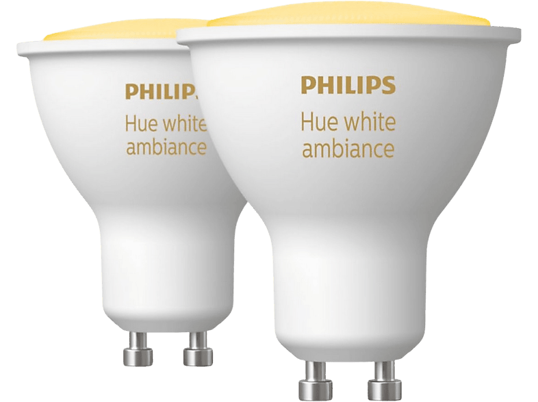 Philips Hue GU10 Luz Blanca de Cálida a Fría 3W Control de voz 2 unidades Blanco