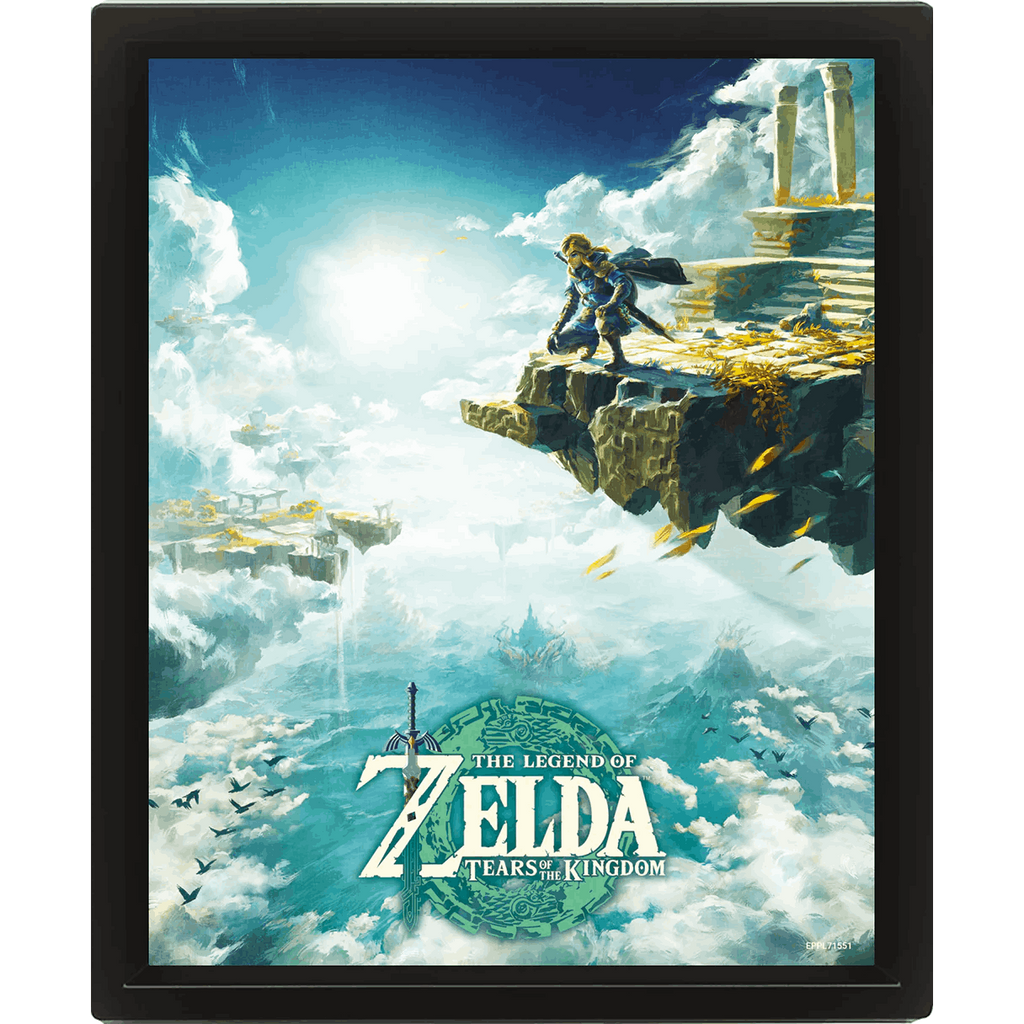Pyramid The Legend Of Zelda: Tears Of The Kingdom (Hyrule Skies) Lenticular 20x26 cm Enmarcado