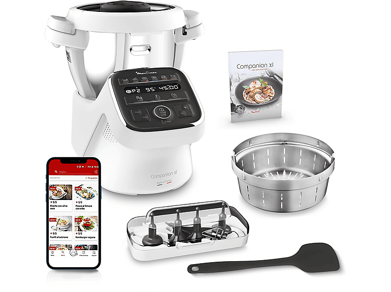 Moulinex Companion XL HF80DB 1550 W 3 l 12 programas automáticos Modo manual Silencioso 5 accesorios Blanco