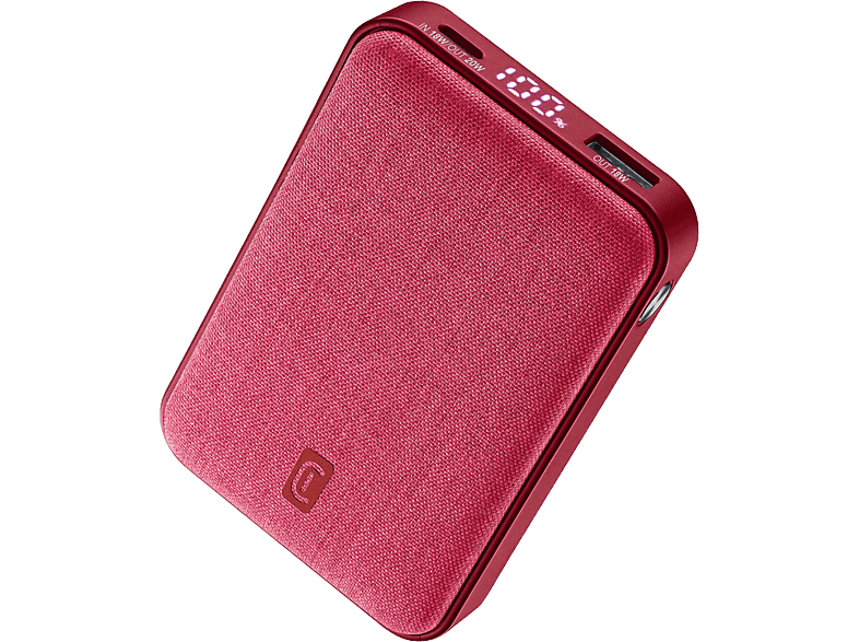 CellularLine GLAM 10000 mAh 20W USB A + Tipo C Rojo