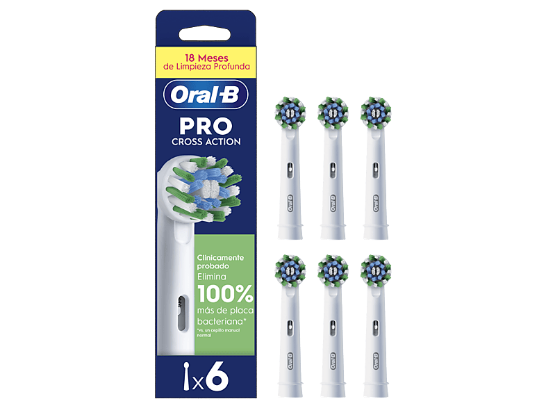 Oral-B Pro CrossAction Cabezales De Recambio Pack de 6 unidades Blanco
