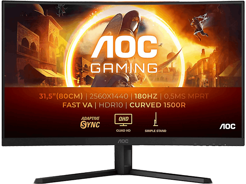AOC CQ32G4VE 31.5 QHD 180 Hz 1 ms GtG VA Curvo Adaptive Sync HDR10