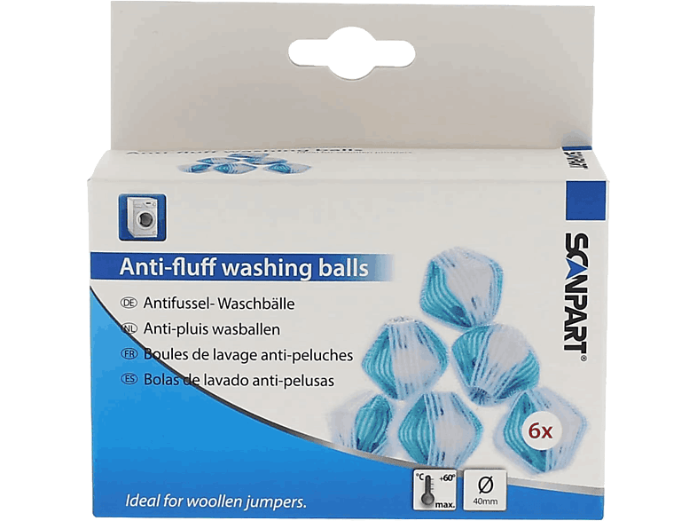 Scanpart 1940000203 Bolas antipelusas 6 unidades Blanco