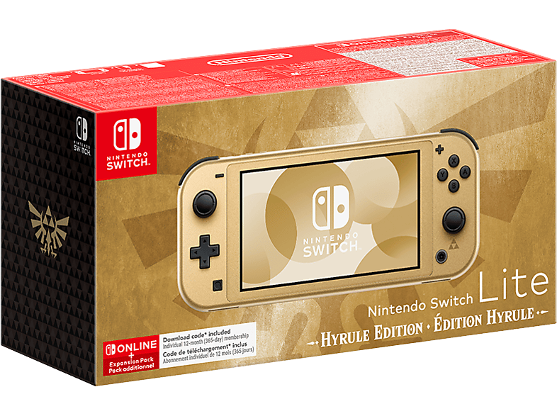 Nintendo Switch Lite Portátil Controles integrados Edición Hyrule (Dorado) + 12 Meses de Nintendo Switch Online (código de suscripción)