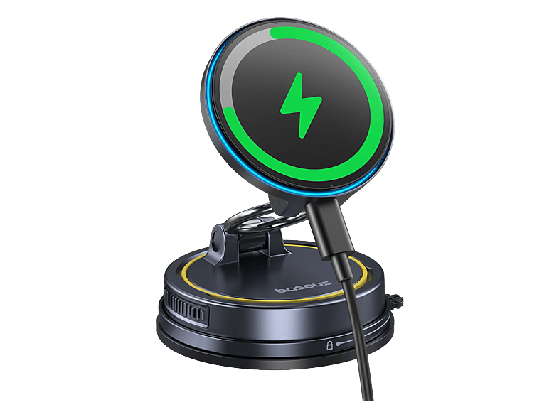 Baseus PrimeTrip VC2 Flex PRO Carga 15W inalámbrica Ventosa ultrapotente Rotación 360º Universal Negro