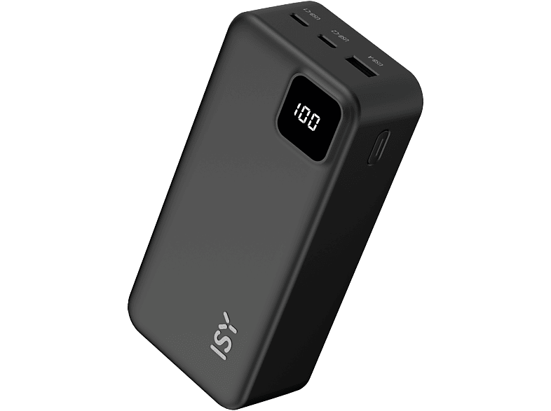 Isy IPP-27000 27000 mAh 2x USB-C 1x USB-A LED-Display Negro