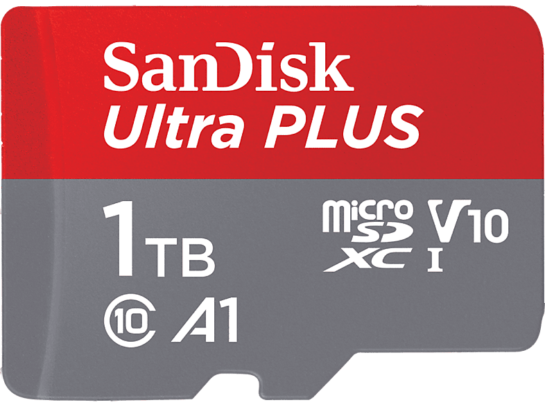 SanDisk Ultra PLUS 1 TB 160 MB/s UHS-I V10 A1 C10 Adaptador SD Multicolor