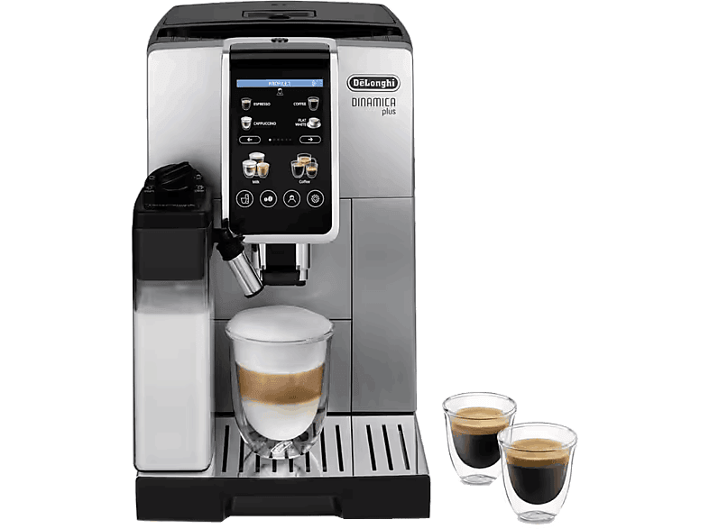 De'Longhi Dinamica Plus ECAM380.85.SB 15 bar 1.450 W Depósito de leche 2 tazas Pantalla táctil Inox