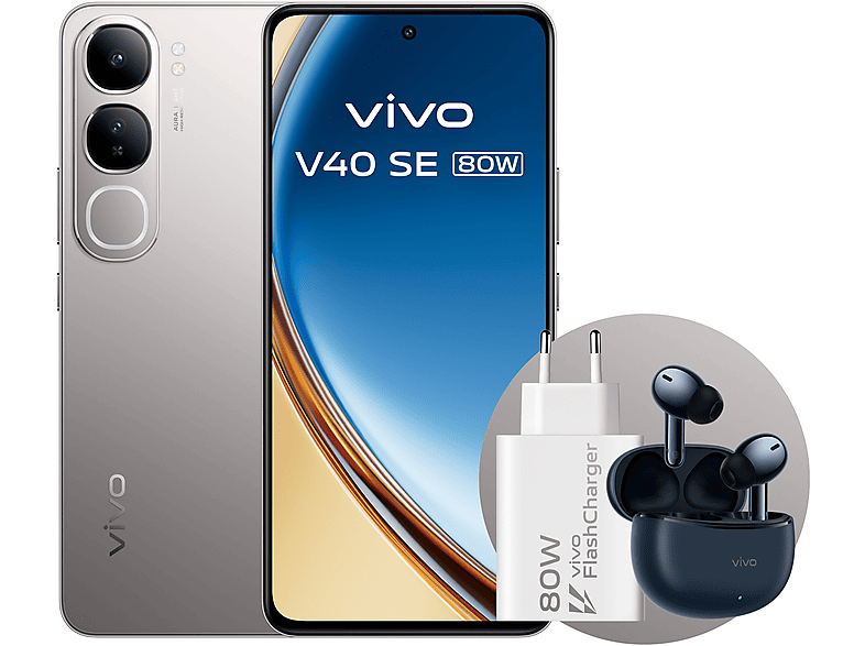 vivo V40 SE 80W 5G Titanium Silver 256 GB 8 GB 6.67 AMOLED  Qualcomm Snapdragon® 4 Gen 2 5000 mAh