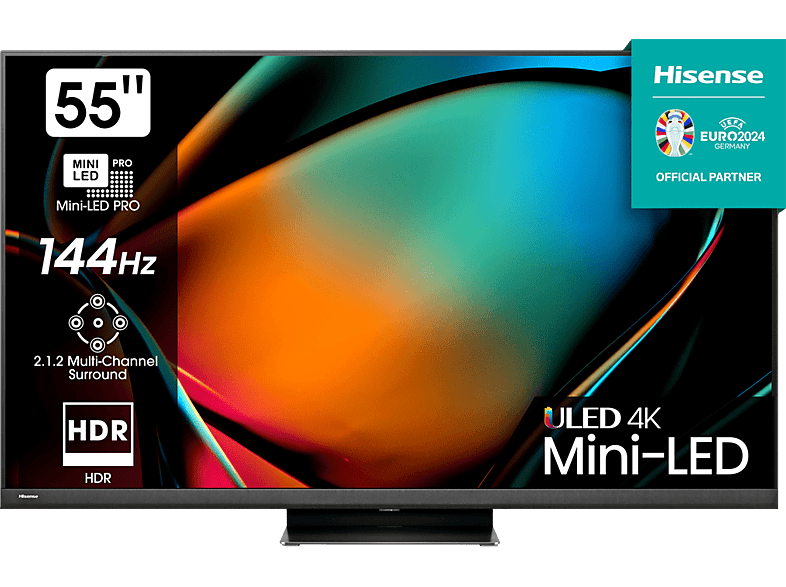 Hisense 55U8KQ UHD 4K Quad Core MT9618 Quantum Dot Colour Sonido multicanal Negro