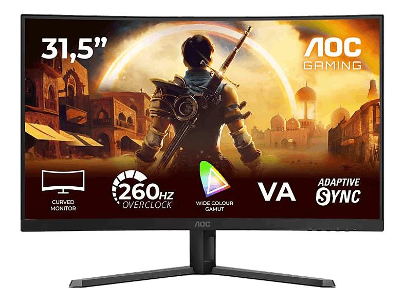 AOC C32G42ZE 31.5 Full-HD 260Hz 0.3 ms MPRT VA Curvatura 1500R G-menu WLED HDR10 Adaptive Sync Negro