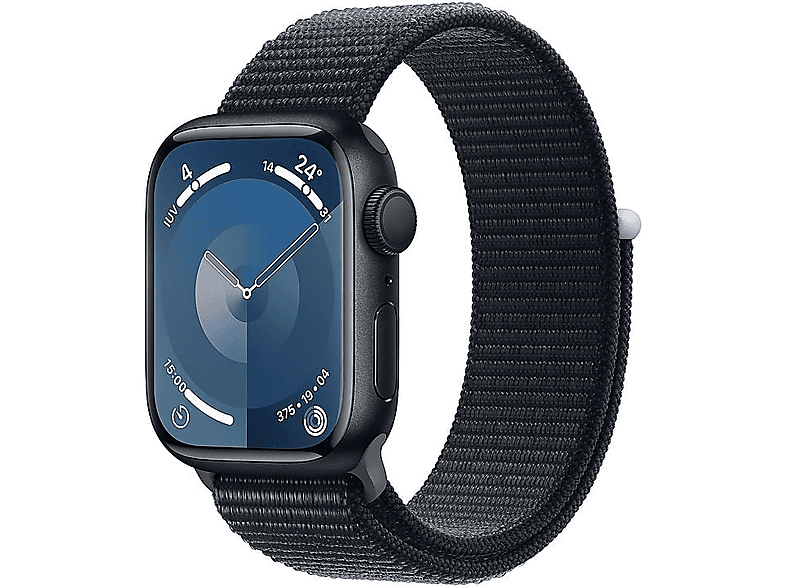 Apple Watch Series 9 (2023) GPS 41 mm Gesto de doble toque Caja de aluminio medianoche Correa Sport Loop medianoche