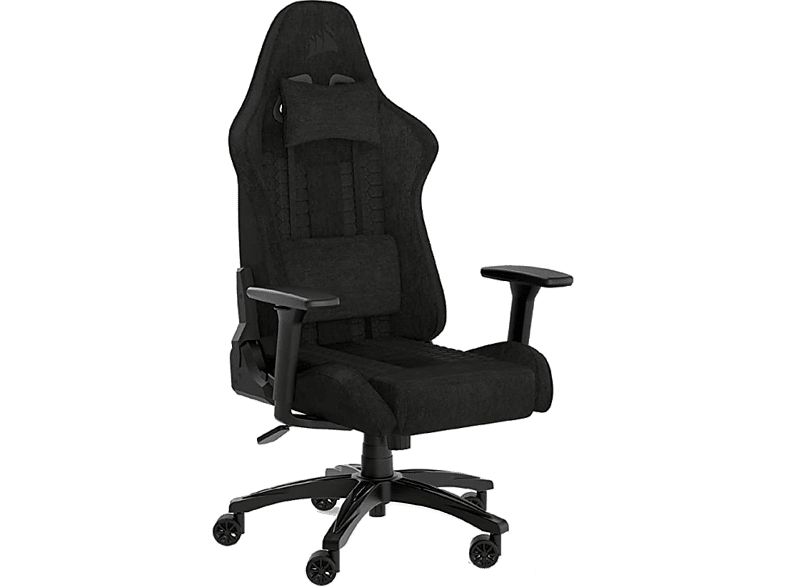 Corsair TC100 Relaxed-Fabric Respaldo reclinable 90° y 160° Altura regulable Reposabrazos Negro