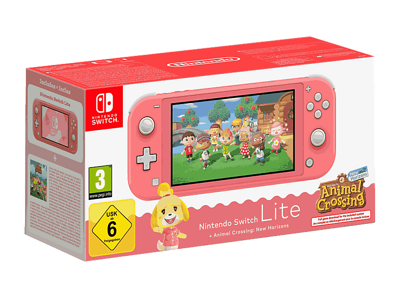 Nintendo Switch Lite Portátil Coral + Juego Animal Crossing: New Horizons (*Descarga asociada al numero de serie)