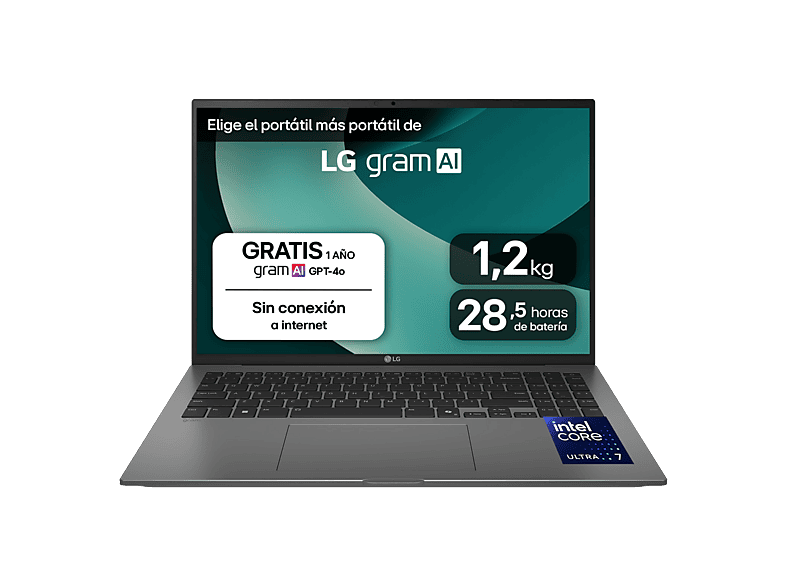 LG 16Z90TL-G.AU88B 16 WQXGA Intel® Evo™ Edition Core™ Ultra i7-258V 32 GB RAM 1 TB SSD Arc™ GPU W11H Negro