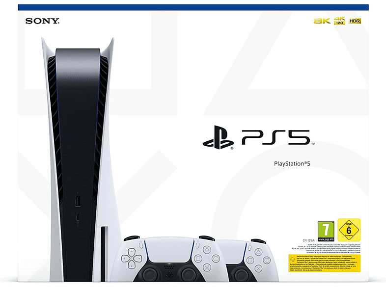 Sony PlayStation 5 Standard (2 Mandos DualSense™ incluidos) 825 GB 4K HD Negro y Blanco