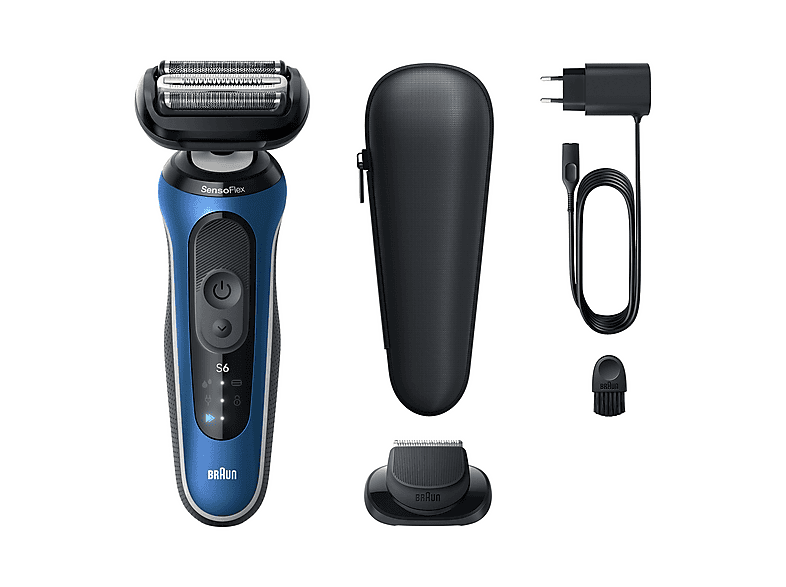 Braun Series 6  62-B1200S 1 accesorio de precisión 60 min autonomía Afeitado en seco y en mojado Azul