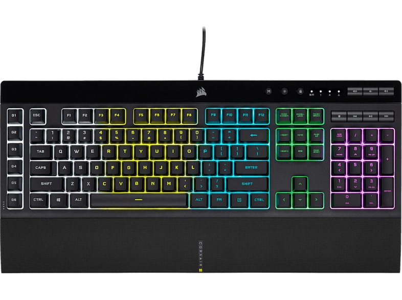 Corsair K55 PRO Con cable USB Retroiluminación RGB 5 zonas IP42 Anti-ghosting Negro