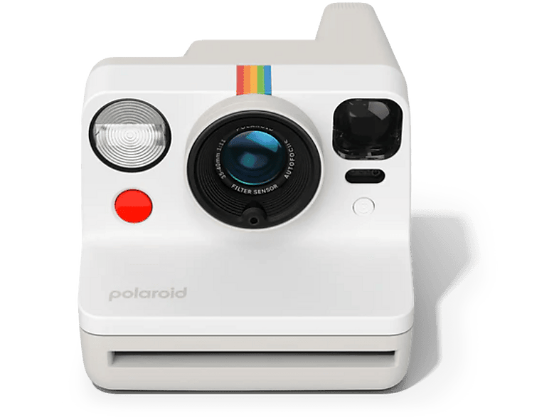 Polaroid Now Generation 3 + Paquete de película Color i-Type Flash preciso Guijarro blanco