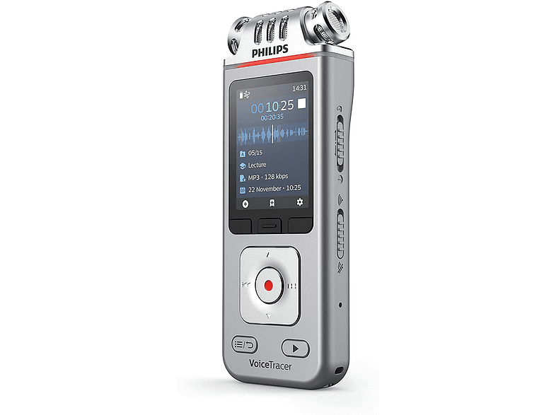 Philips VoiceTracer DVT4110 8 GB 3 micrófonos HF USB-C Control por App MP3 PCM Gris