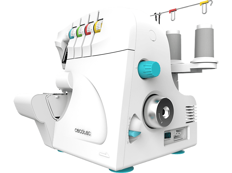 Cecotec BelleCouture OverLock 1100 rpm de velocidad Presión de prensatelas ajustable Kit de accesorios White