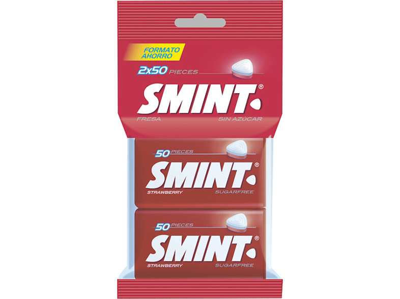 Smint Twinpack Sabor Fresa Sin gluten Sin Azúcar 2x50 unidades 70g