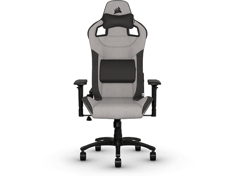 Corsair T3 Rush Reposacabezas 4D Espalda inclinable Hasta 120 kg Almohadilla incluida Gris