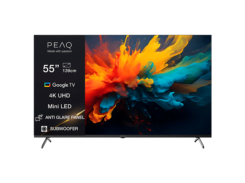 PEAQ PTV 55GMU-5026C AG UHD 4K Smart TV Google TV HDR10 Negro
