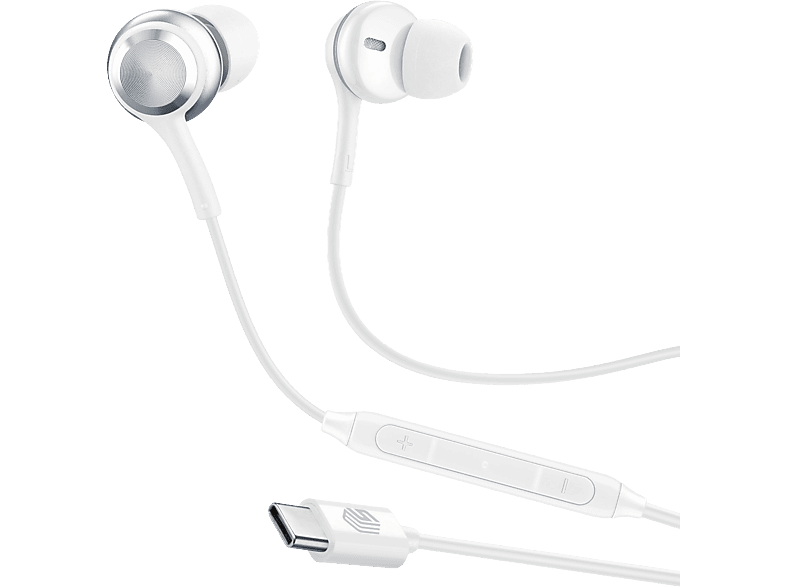 Music Sound IN EAR De cable Tipo C Escucha inmersiva Detalles metálicos Blanco