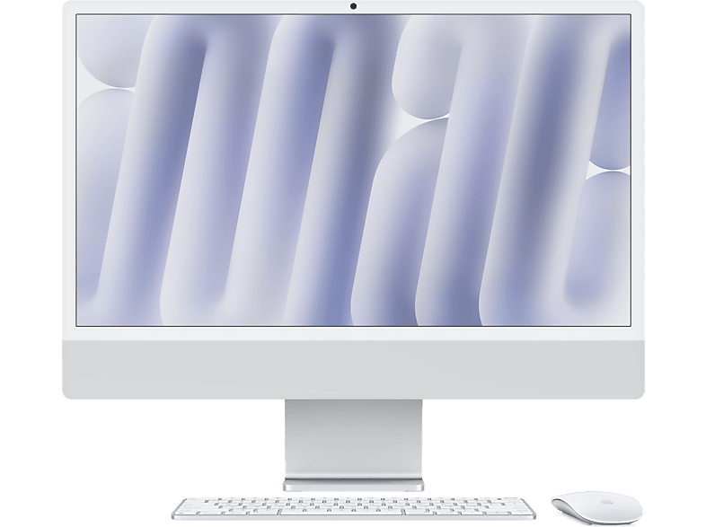 Apple iMac (2024) 24 Retina 4.5K Chip M4 CPU de 10 núcleos GPU de 10 núcleos 16GB de RAM 256 GB de SSD Vidrio nano­texturizado Plata