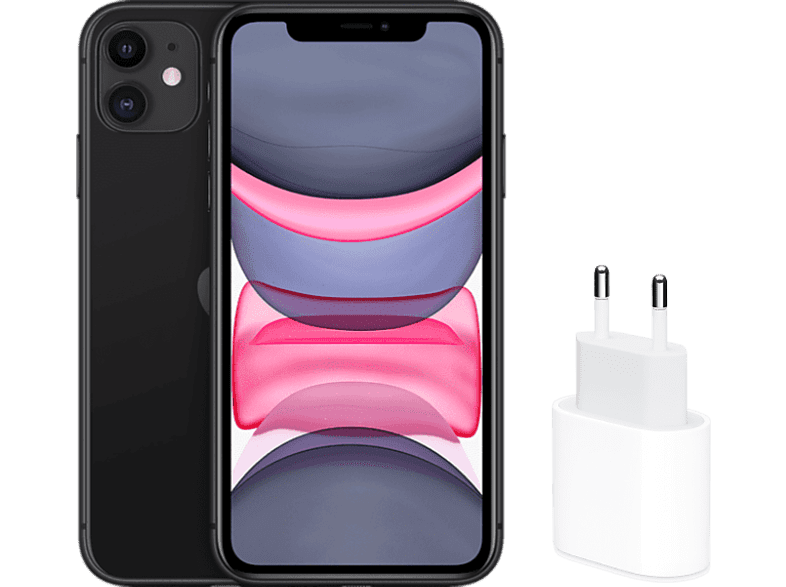 APPLE iPhone 11 Negro 128 GB 6.1 iOS + Adaptador de corriente USB-C de 20 W