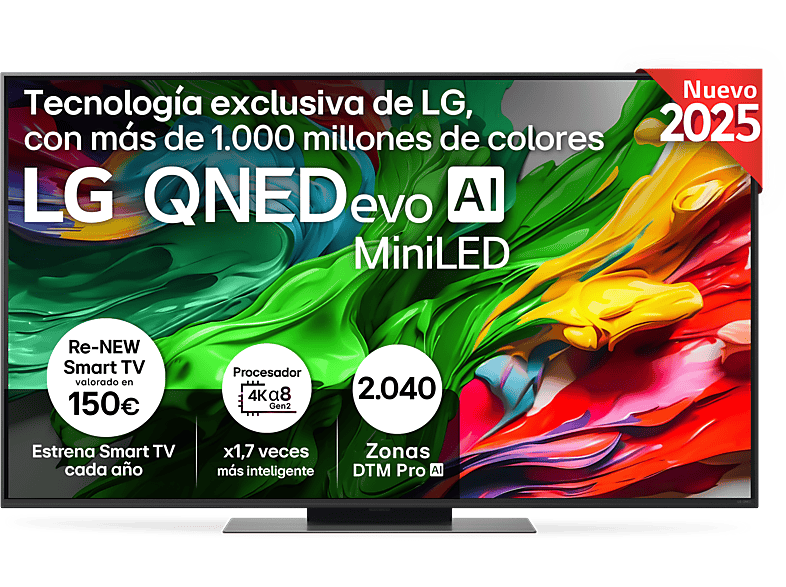 LG 55QNED87A6B UHD 4K Procesador Inteligente α8 AI Processor 4K Gen2 Smart TV DVB-T2 (H.265) Ashed Blue