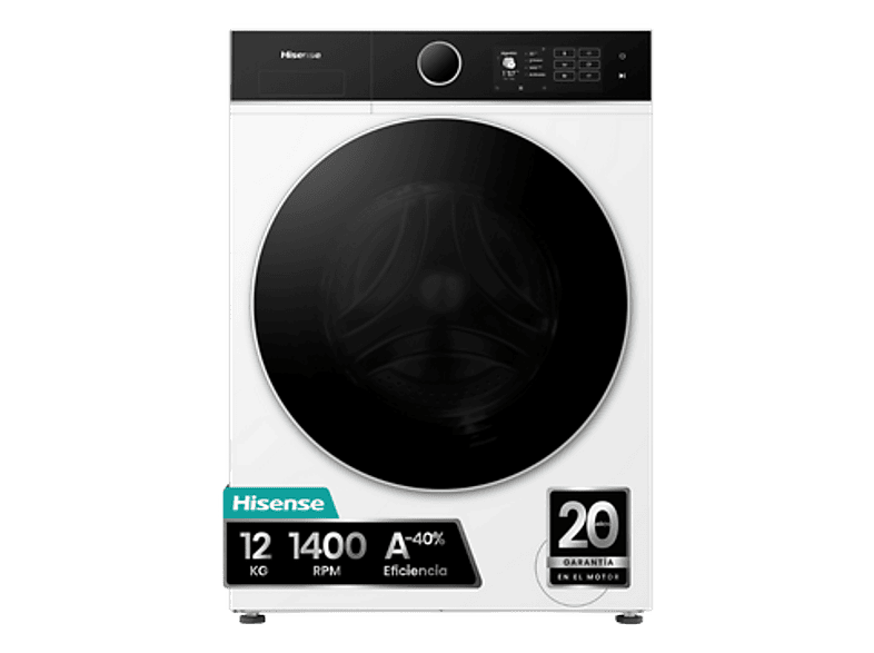 Hisense WF5I1245BWR 12 kg 1400 RPM 18 programas Fondo reducido 55.5 cm Autodosificación Blanco