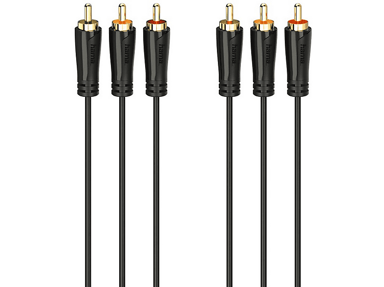 Hama 205151 6x RCA Para audio y vídeo 3 m Negro