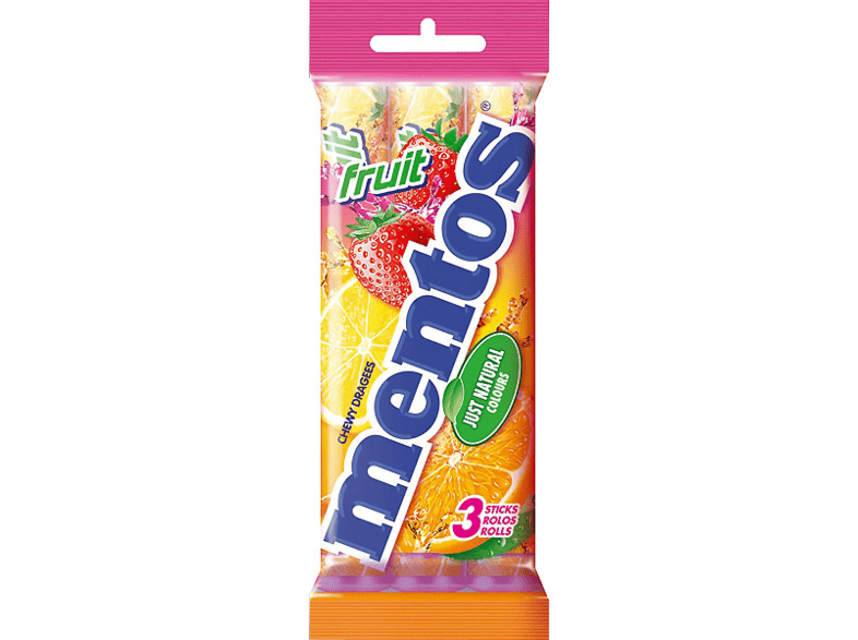 Mentos Tripack Sabor frutas 3x12 unidades 114g