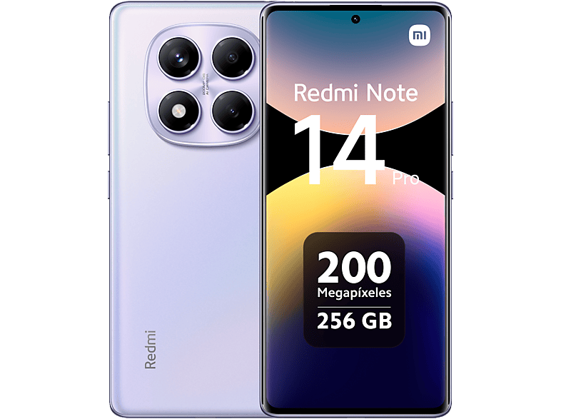 Xiaomi Redmi Note 14 Pro Púrpura aurora 256 GB 8 GB RAM 6.67 AMOLED FHD+ MediaTek Helio G100-Ultra 5500 mAh