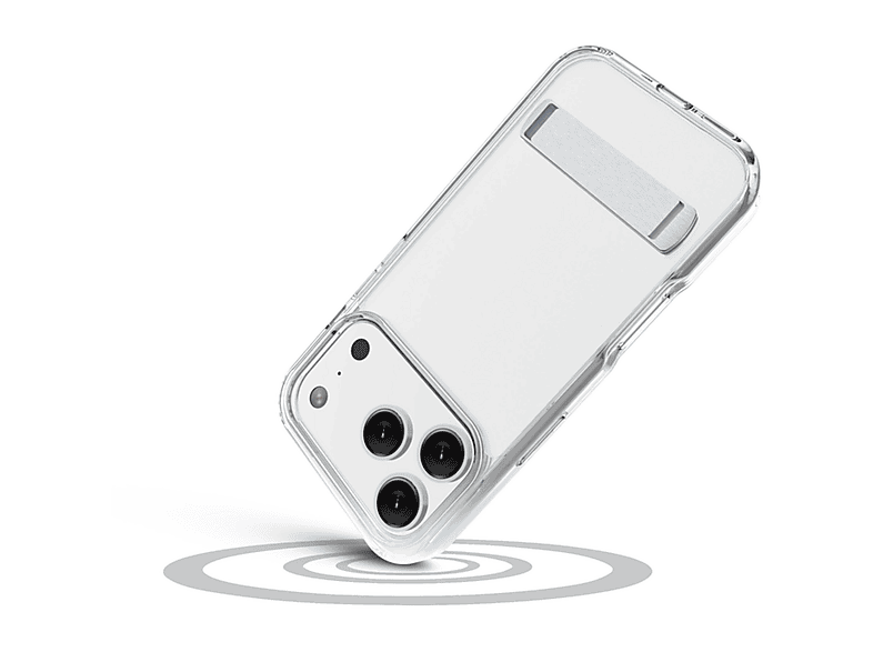 CellularLine CLEAR STAND Para iPhone 17 Pro Max Esquinas reforzadas Con soporte integrado Antibacteriana Transparente
