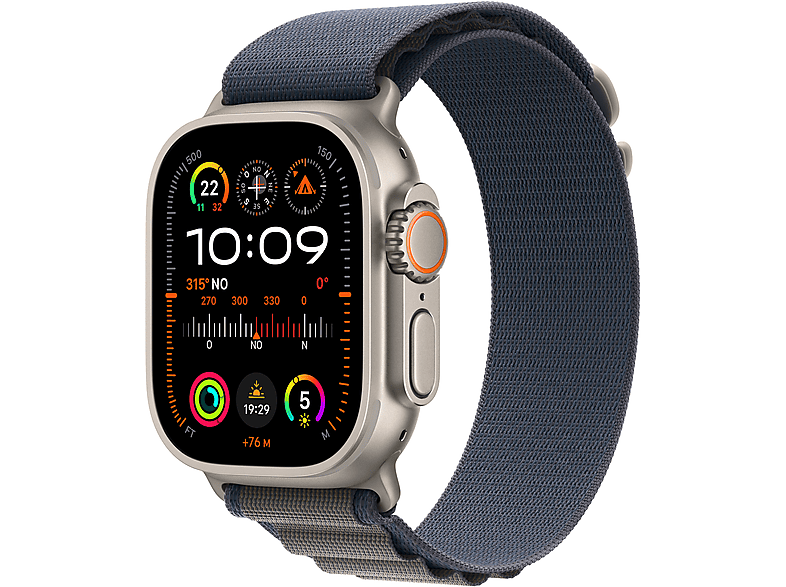 Apple Watch Ultra 2 (2023) GPS + Cellular 49 mm Caja de titanio Gesto doble toque Correa Alpine Loop en Talla L de color Azul