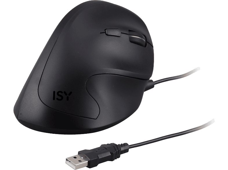 ISY IEM-2000 Ergonómico 5 botones Con cable Sensor óptico Hasta 3200 dpi Negro