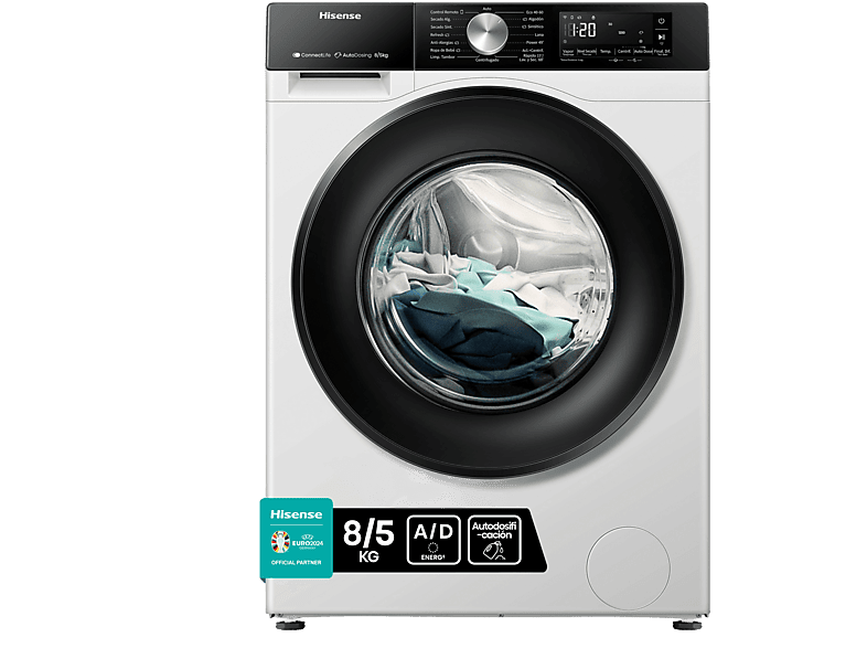 Hisense WD3S8045BW3 8 kg 5 kg  1400rpm 12 programas Autodosificación WiFi  A-30% Blanco