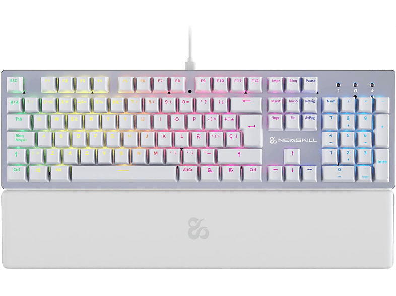 NEWSKILL Serike V2 Por Cable Iluminación RGB Con reposabrazos Blanco