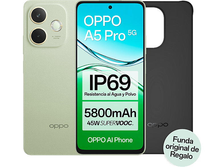 OPPO A5 Pro 5G Olive Green 256 GB 8 GB RAM 6.67 LCD Mediatek Dimensity 6300 5800 mAh