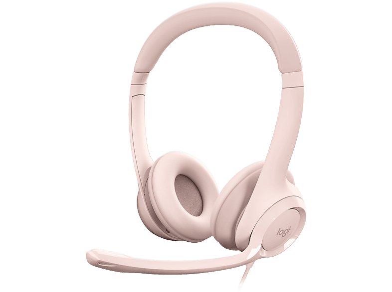Logitech USB Headset H390 De diadema Con cable Para PC Micrófono Cancelación de ruido Rosa